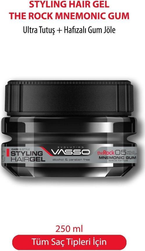 24 Saat Ekstra Güçlü Tutuşlu Hafızalı Saç Jölesi The Rock Ultra Hold Şekillendirici Gum Jel 250 Ml