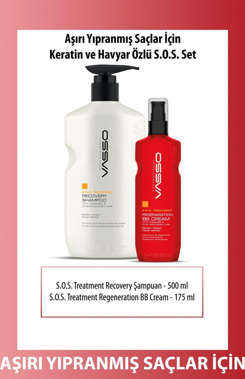 Aşırı Yıpranmış Saçlar Için Keratinli Havyarlı Şampuan Ve Durulanmayan Bb Krem Bakım Seti