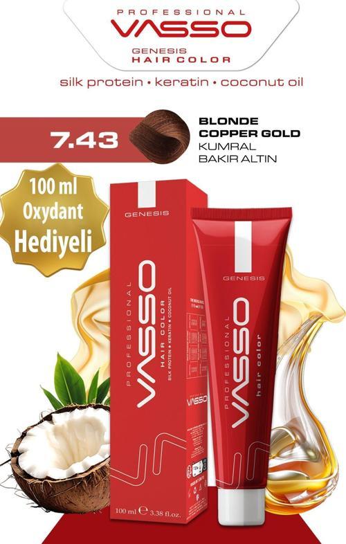 Kadın Saç Boyası 7.43 Kumral Bakır Altın 100 Ml