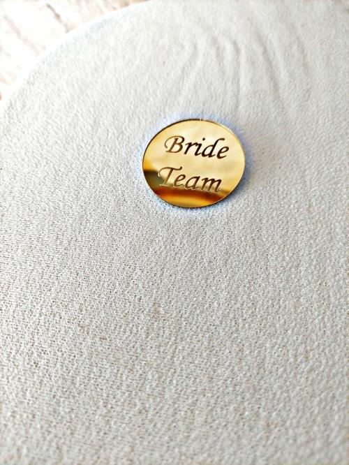 15 Adet Aynalı Gold Pleksi Bride Team Yazısı