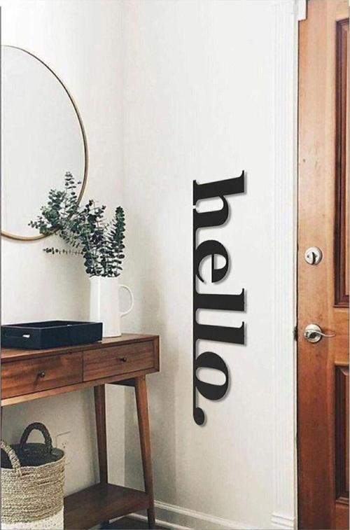 Hello Ahşap Duvar Yazısı