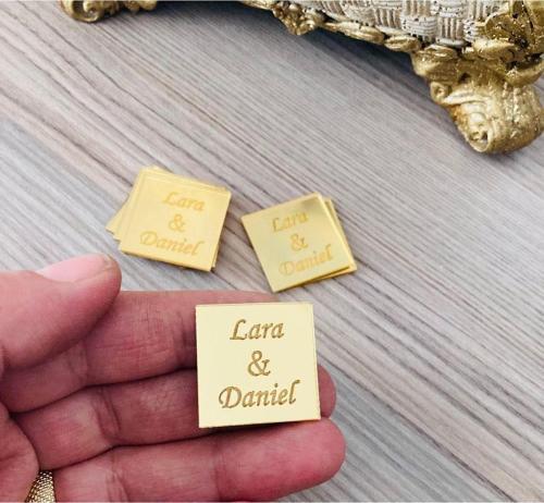 20 Adet 2X2 Cm Pleksı Etiket Pleksi Yazı Kare Pleksi İsim