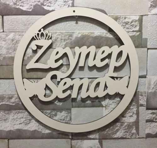 30 Cm Ahşap İsme Özel Kapı Süsü 3Mm Kalınlık