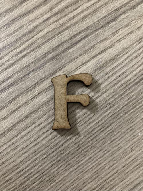 20 Adet 3 Cm Ham Ahşap F Harfi Ham Renk F