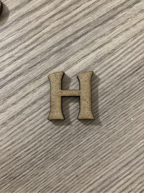 20 Adet 3 Cm Ham Ahşap H Harfi Ham Renk H
