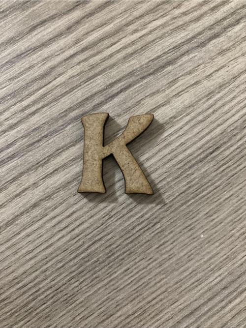 20 Adet 3 Cm Ham Ahşap K Harfi Ham Renk K