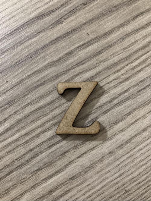 20 Adet 3 Cm Ham Ahşap Z Harfi Ham Renk Z