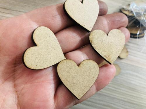 25 Adet Ahşap 3 Cm Boyanabilir Kalp Hediyelik Süsleme Ürünü Ahşap Kalp