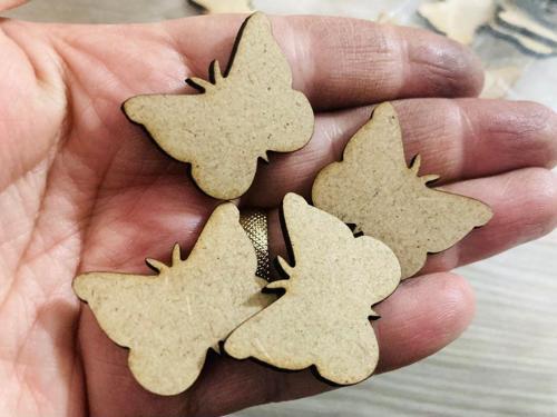 25 Adet Ahşap 3 Cm Boyanabilir Kelebek Hediyelik Süsleme Ürünü Ahşap Kelebek