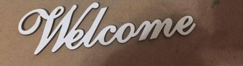5 Adet 15 Cm Beyaz Ahşap Welcome Yazısı