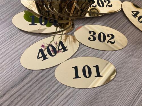 5 Adet Otel Pansiyon Apart Kapı Oda Numarası Pleksi 1Mm Arkası Bantlı 8X5 Cm Otel Oda Numarası