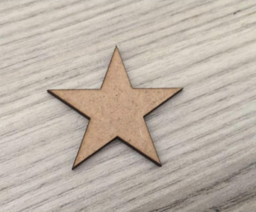 50 Adet 3 Cm Ebatlı Ham Ahşap Kesim Yıldız Yazısızdır