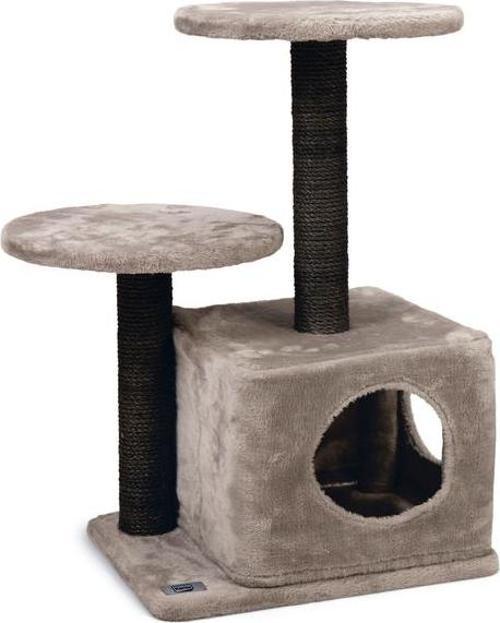 Karlıe Katlı Kedi Evi Ve Tırmala Tahtası Gri (45x35x70)