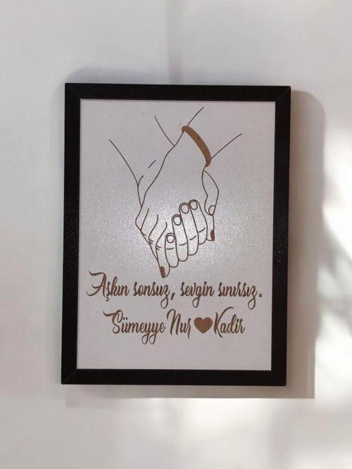 Kişiye Özel Ahşap Tablo – İsimli Ve Sevgi Sözlü Mdf Çerçeveli Dekoratif Duvar Tablosu (20X15 Cm)