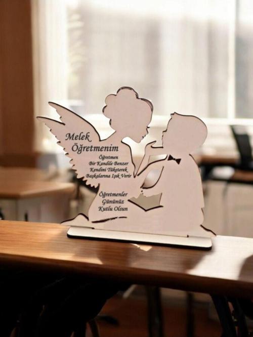 Melek Öğretmenim Hediye Plaket Melek Anne Çocuk Şeklinde Öğretmenler Günü Hediyesi