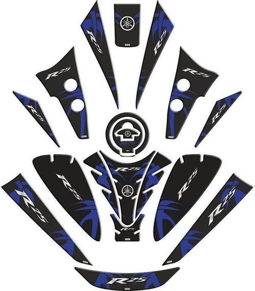 Tank Pad Set 005 Yamaha Yzf-r25 2019-2024 Siyah Lacivert