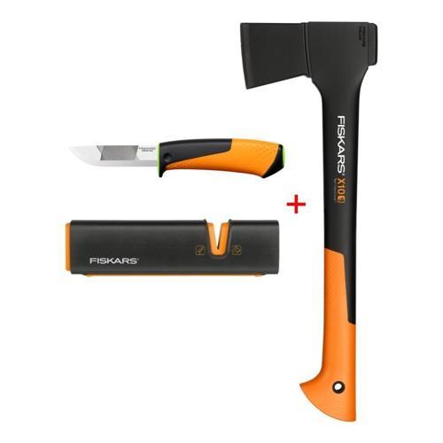 Parçalama Baltası S-X10 + Bileyicili Ağır İş Bıçağı + Balta ve Bıçak Bileyici