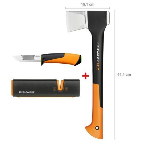 Yarma Baltası S-X11 + Bileyicili Ağır İş Bıçağı + Balta ve Bıçak Bileyici