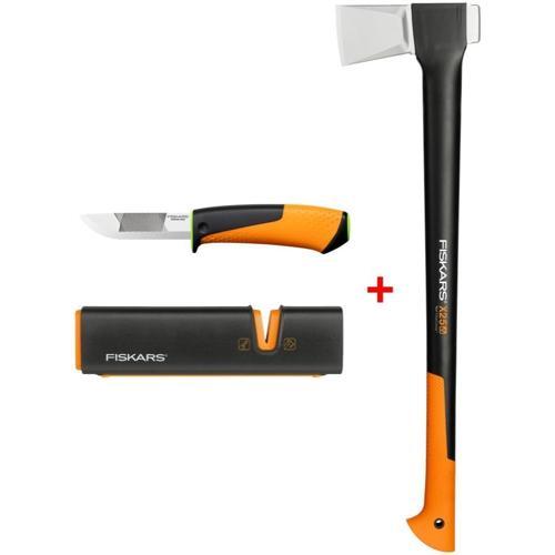Yarma Baltası Xl X25 + Bileyicili Ağır İş Bıçağı + Balta ve Bıçak Bileyici
