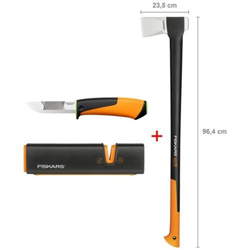 Yarma Baltası XXL-X27 + Bileyicili Ağır İş Bıçağı + Balta ve Bıçak Bileyici