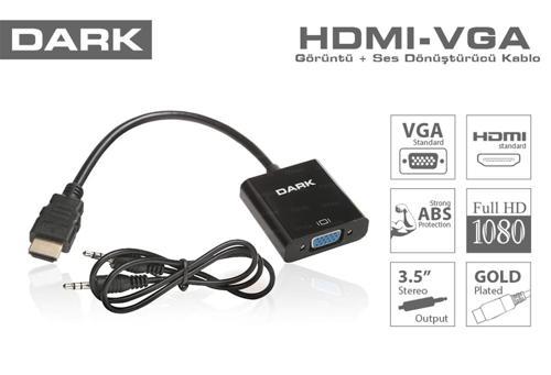 DK HD AHDMIXVGA HDMI TO VGA ve SES Aktif Dijital-Analog Dönüştürücüsü