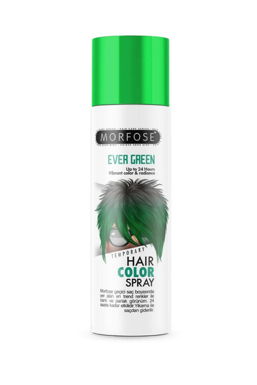 24 Saate Kadar Etkili Renkli Saç Spreyi Yeşil Ever Green 150 Ml