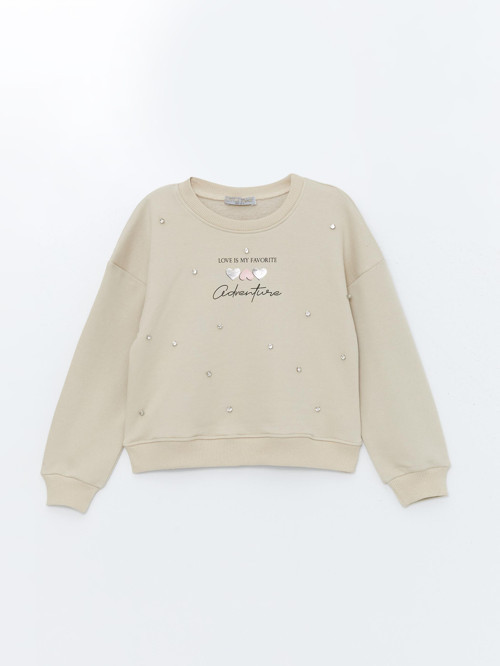 Kız Çocuk Taş Detaylı Sweatshirt