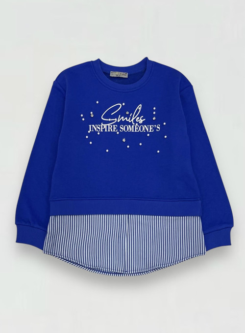 Kız Çocuk Gömlek Detaylı Sweatshirt