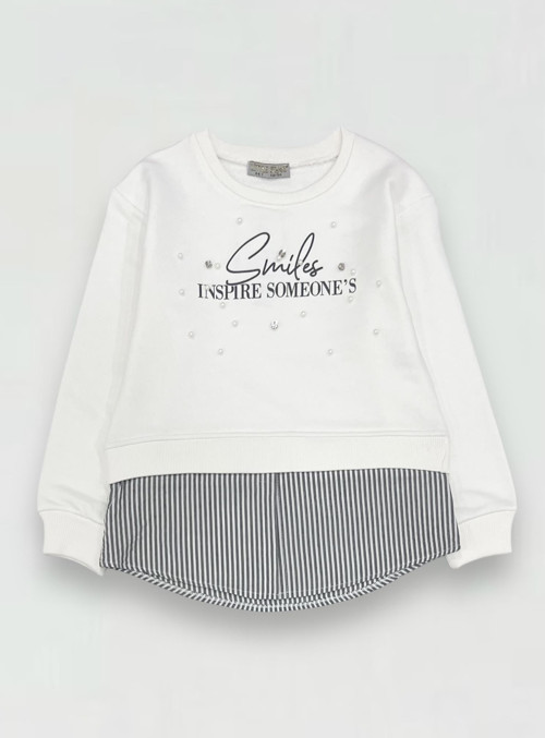 Kız Çocuk Gömlek Detaylı Sweatshirt
