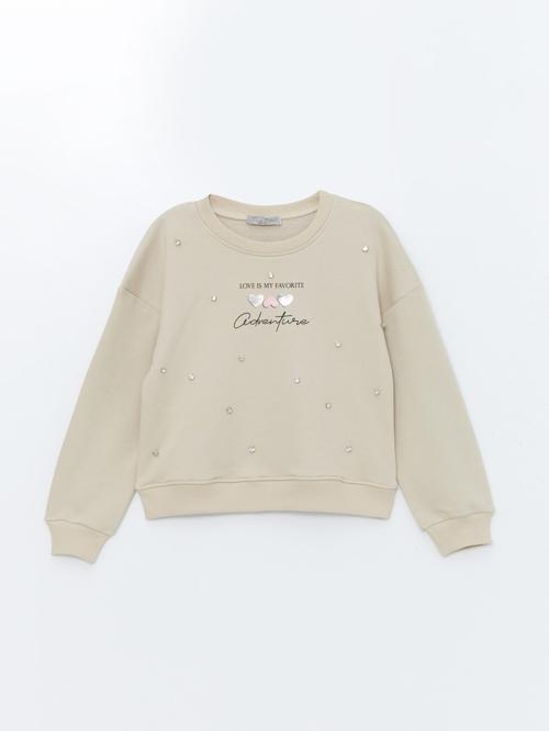 Kız Çocuk Taş Detaylı Sweatshirt