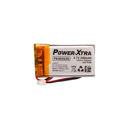 PX402035 - 3.7V 240 mAh Li-Polymer Pil - Devreli-Soketli-7cm