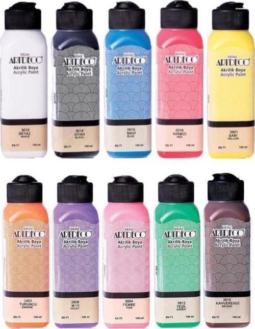 Colorful Akrilik Boya Seti 10 Renk x 140 ml