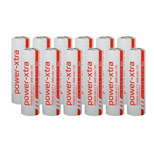 PX18650-24P - 3.7V 2400 Mah Li-ion Şarjlı Pil - 12C - 30A 12 Li Paket