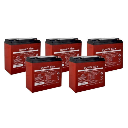 PXEC25-12F6 - 12V 25 Ah Elektrikli Bisiklet Aküsü - F6 - (M6 Bolts) 5 Li Paket