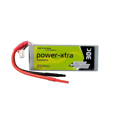 PX2000HP2S - 2S1P - 7.4V 2000 mAh Li-Polymer Pil -30C