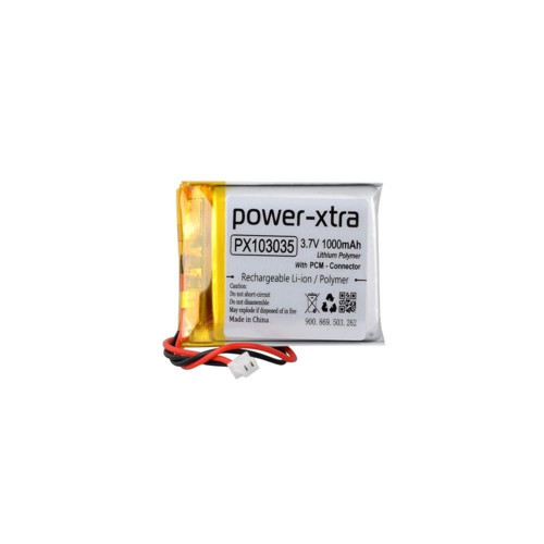 PX103035 - 3.7V 1000mAh Li-Polymer Pil - Devreli-Soketli