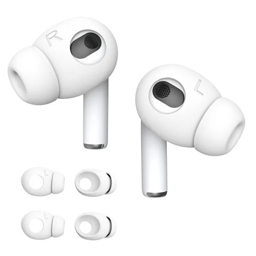 2 Çift AirPods 3 Silikon Kulaklık Kapağı Beyaz