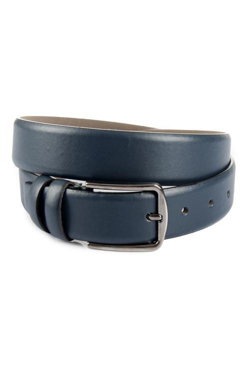 Erkek Lacivert Klasik 3,5 cm Mat Suni Deri Kemer 1701350