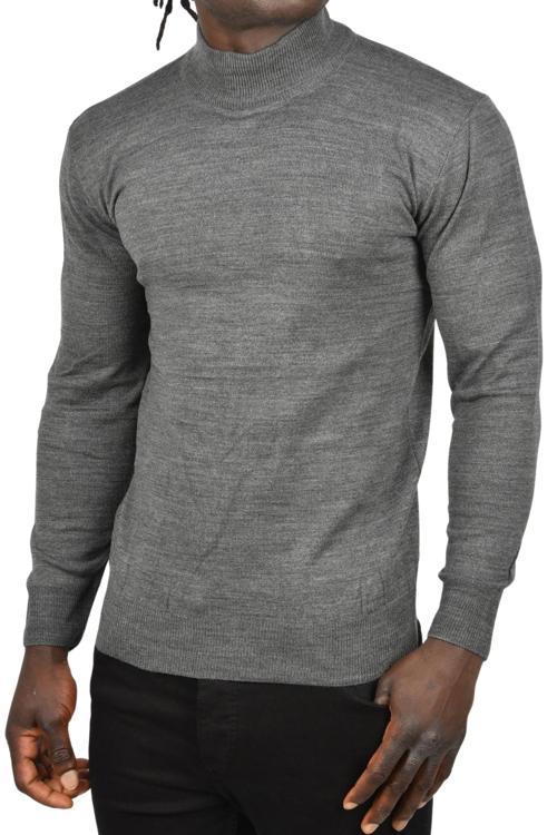Erkek Antrasit Yarım Balıkçı Yaka Tüylenmeyen İnce Triko Kazak 2505502