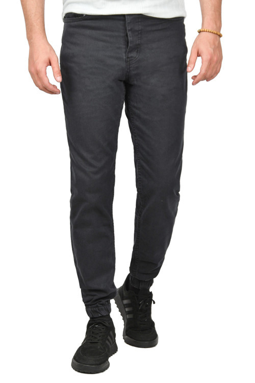 Erkek Füme Skinny Fit Likralı Paçası Lastikli Jogger Pantolon 2406451
