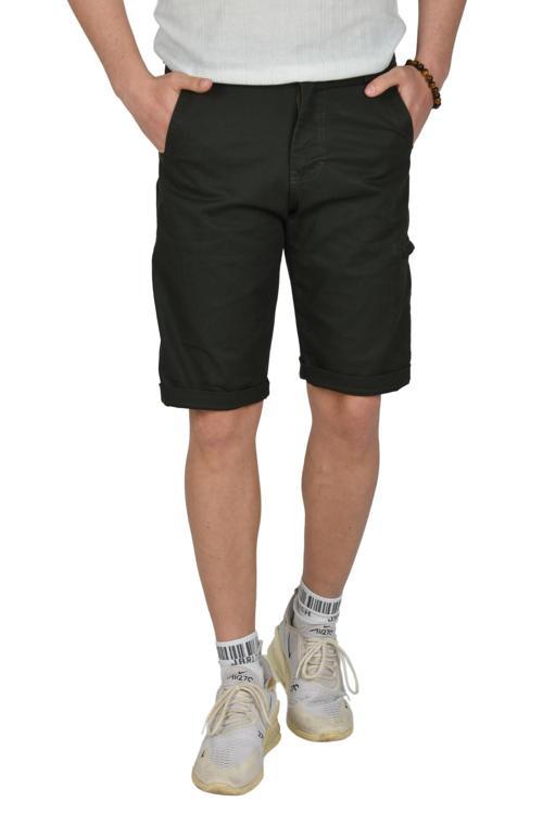 Erkek Yeşil Yeni Sezon Yan Cep Fermuarlı Slim Fit Kargo Şort Kapri 2301613