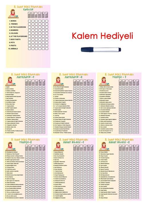İlkokul 2.Sınıf Ders Takip Programı - Kalem Hediyeli (Kız)