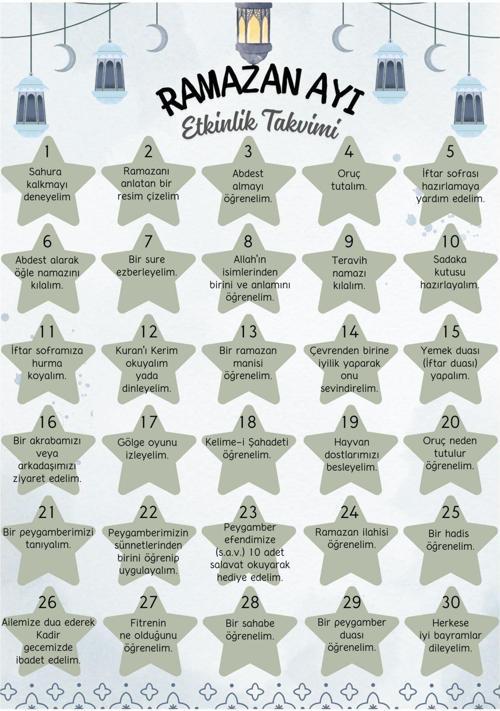 Ramazan Etkinlik Takvimi Mavi (21x29 cm)
