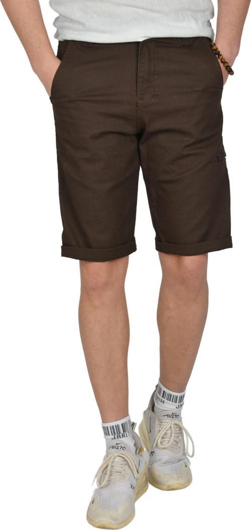 Erkek Kahve Yeni Sezon Yan Cep Fermuarlı Slim Fit Kargo Şort Kapri 2301613
