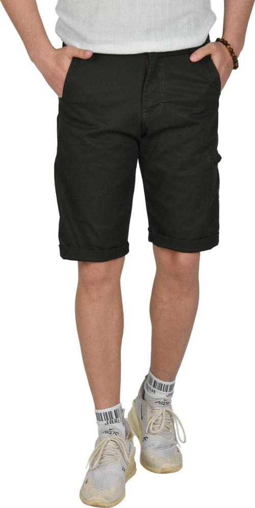 Erkek Yeşil Yeni Sezon Yan Cep Fermuarlı Slim Fit Kargo Şort Kapri 2301613