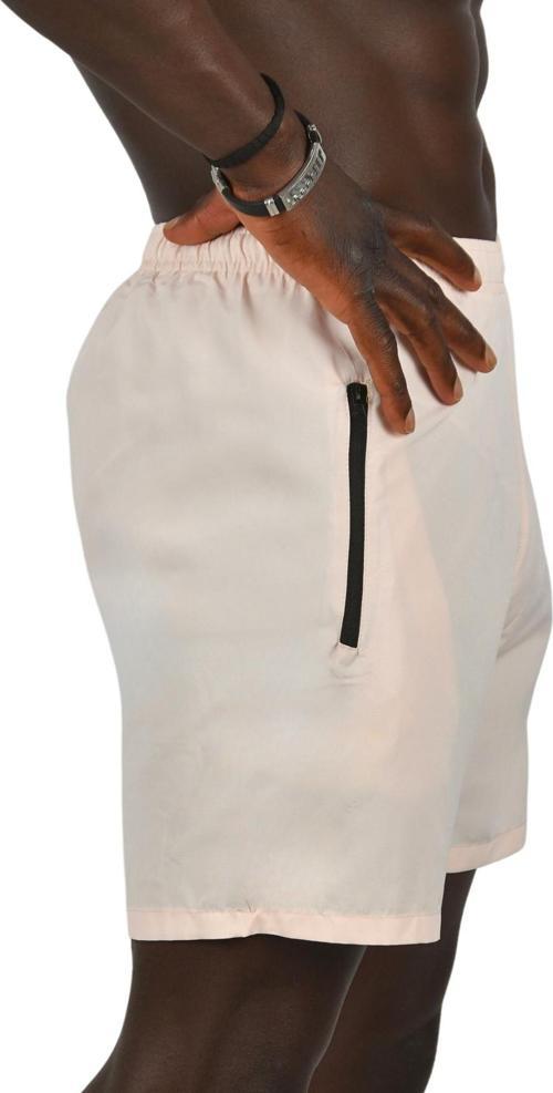 Erkek Pudra Hızlı Kuruyan Micro Polyester File Astarlı Cep Fermuarlı Kısa Deniz Şortu 2403008