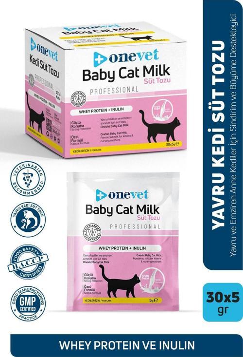 Yavru Kedi Süt Tozu Şase Sindirim Ve Büyüme Desteği Emziren Anne Ve Yavru Kediler Için 30 X 5 Gr