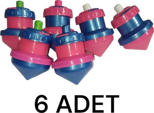 6 Adet mavi-pembe plastik topaç