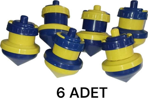 6 adet sarı-lacivert plastik topaç