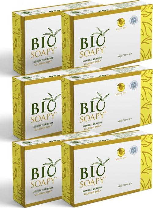 Yağlı Ciltler İçin Doğal Kükürt Sabunu 100 Gr X 6 Adet Akneli Bölgede Soyucu Etki